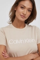 μπεζ Βαμβακερό μπλουζάκι Calvin Klein