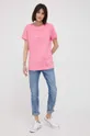 Βαμβακερό μπλουζάκι Calvin Klein Jeans μωβ