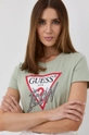 zielony Guess T-shirt bawełniany