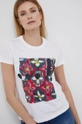 biały Desigual t-shirt bawełniany 22SWTK93