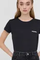 μαύρο Βαμβακερό μπλουζάκι Patrizia Pepe