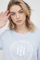 niebieski Tommy Hilfiger t-shirt bawełniany