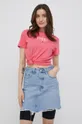 różowy Tommy Jeans t-shirt bawełniany DW0DW12834.PPYY
