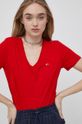 czerwony Tommy Jeans t-shirt bawełniany DW0DW09195.PPYY