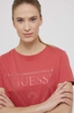 różowy Guess t-shirt bawełniany