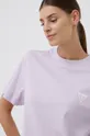 Βαμβακερό μπλουζάκι Guess μωβ