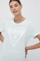 τιρκουάζ Βαμβακερό μπλουζάκι Guess Γυναικεία