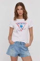 biały Guess t-shirt bawełniany