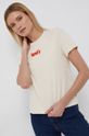 Pamučna majica Levi's pamuk bež A2226.0001