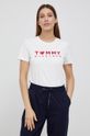 bílá Bavlněné tričko Tommy Hilfiger Dámský
