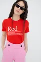 κόκκινο Βαμβακερό μπλουζάκι Only Γυναικεία
