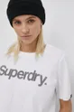 fehér Superdry pamut póló