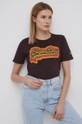 Superdry T-shirt bawełniany bordowy