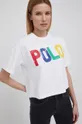 biały Polo Ralph Lauren t-shirt bawełniany 211856639001