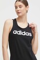 adidas top bawełniany Essentials czarny GL0566