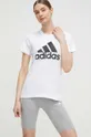 biały adidas t-shirt bawełniany GL0649