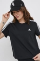 czarny adidas T-shirt bawełniany GL0777