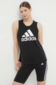 czarny adidas top bawełniany Damski