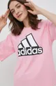 ružová Bavlnené tričko adidas HC9184