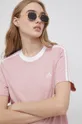ružová adidas - Bavlnené tričko HF1865