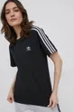 Βαμβακερό μπλουζάκι adidas Originals Adicolor μαύρο