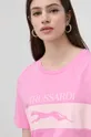roza Pamučna majica Trussardi