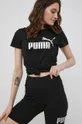 Βαμβακερό μπλουζάκι Puma μαύρο