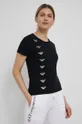 μαύρο Βαμβακερό μπλουζάκι EA7 Emporio Armani Γυναικεία