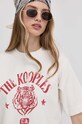 Bavlněné tričko The Kooples béžová FTSC24020K