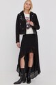 Βαμβακερό μπλουζάκι The Kooples FTSC24022K μπεζ SS22