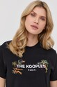 Bavlněné tričko The Kooples černá FTSC24034K