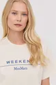 бежевый Хлопковая футболка Weekend Max Mara