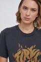 The Kooples - Bavlněné tričko FTSC24012K šedá