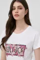 biały Liu Jo T-shirt bawełniany WA2421.J5923