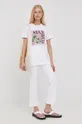 Βαμβακερό μπλουζάκι MAX&Co. λευκό