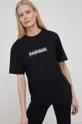 μαύρο Napapijri βαμβακερό μπλουζάκι Γυναικεία