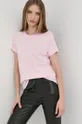 Βαμβακερό μπλουζάκι Custommade ροζ