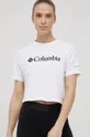 bela Bombažna kratka majica Columbia