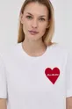 biały Love Moschino T-shirt bawełniany
