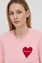 różowy Love Moschino T-shirt bawełniany