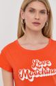 pomarańczowy Love Moschino t-shirt bawełniany