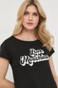 czarny Love Moschino t-shirt bawełniany