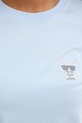Памучна тениска Karl Lagerfeld Iconic Mini Choupette Rs Tee 216W1730.51 син