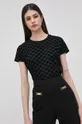 μαύρο Elisabetta Franchi - Βαμβακερό μπλουζάκι