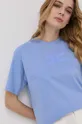 modrá Bavlnené tričko Elisabetta Franchi