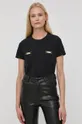 czarny Elisabetta Franchi t-shirt bawełniany