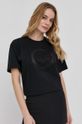 černá Bavlněné tričko Elisabetta Franchi Dámský