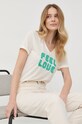 Morgan t-shirt z domieszką lnu beżowy 221.DODO