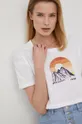 Bavlnené tričko Roxy biela