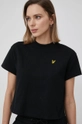 μαύρο Βαμβακερό μπλουζάκι Lyle & Scott